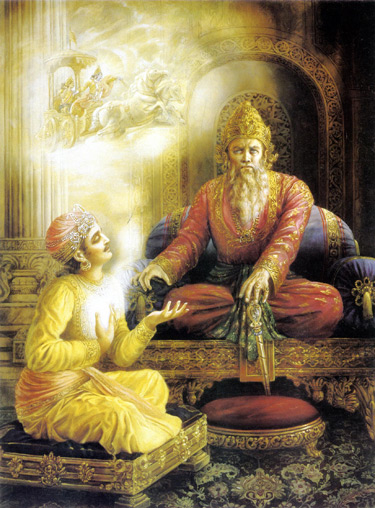 Sanjay, the charioteer narrating the conversation between Arjun and Lord Shreekrishn to King Dhrutrashtr - Image from TBD